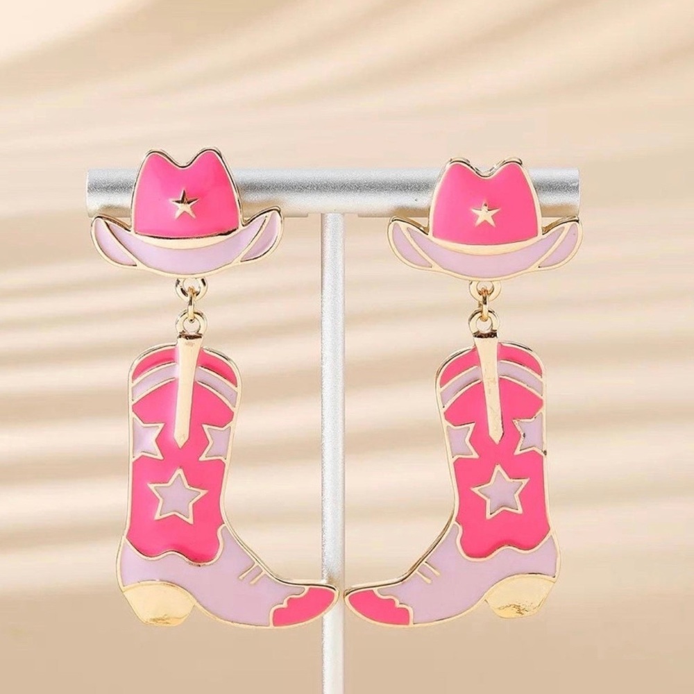Cowboy boots earrings